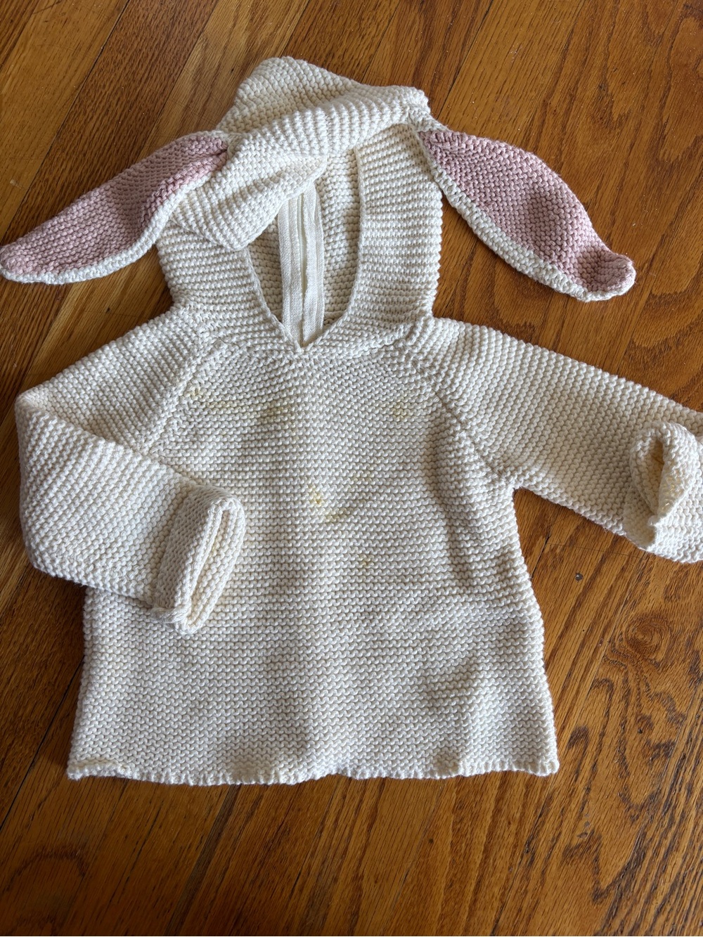 Oeuf Cream Knit Hoodie with Subtle Texture